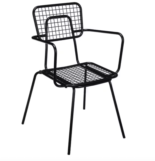 Black Ollie Outdoor Chair with Arms