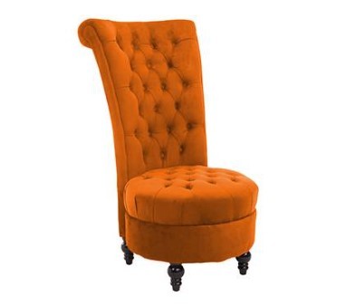 Royal Fabric Accent Chair in Orange Colour