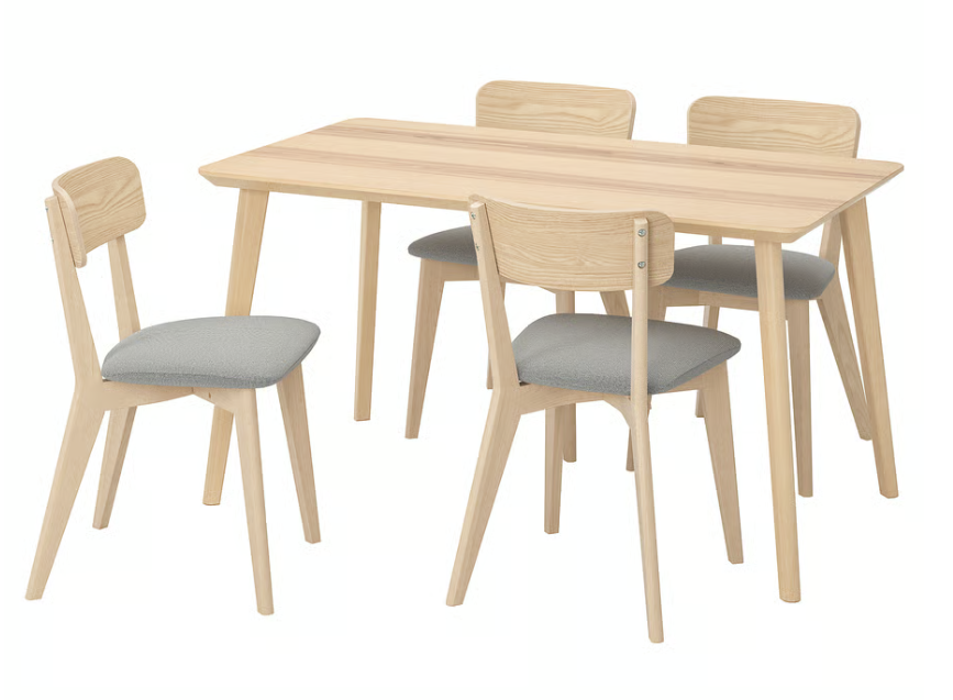 Tallmyra White Dining Table with 4 Chair